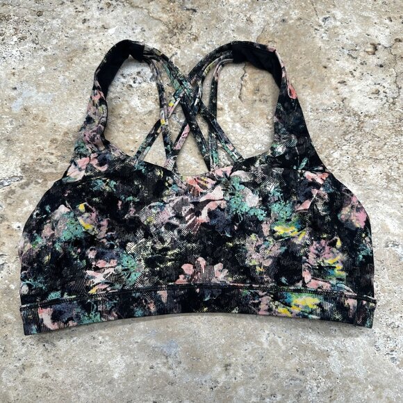 Lululemon Womens Free to Be Serene Sports Bra Strappy Back Size 6 Multicolor - Picture 1 of 6